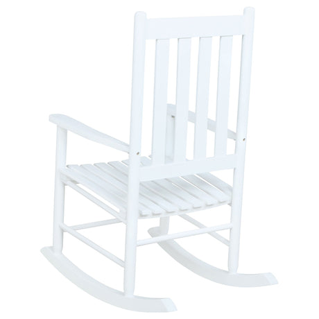 Annie Slat Back Wooden Rocking Chair White | Coaster - 609455 - Home Elegance USA - 3