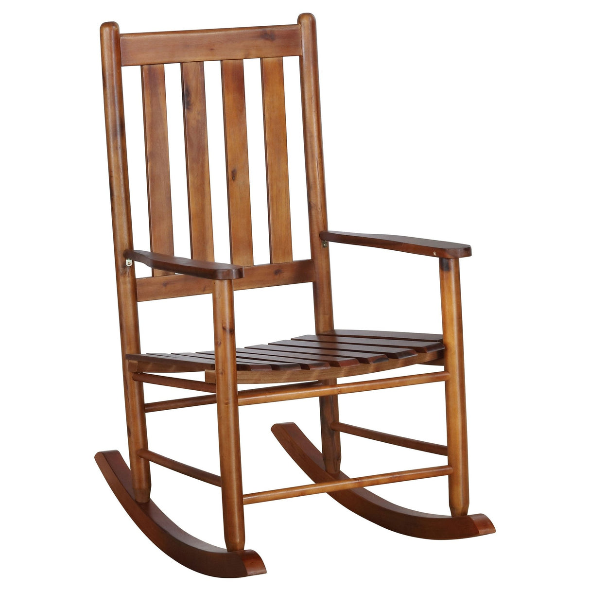 Annie Slat Back Wooden Rocking Chair Golden Brown | Coaster | Home Elegance USA