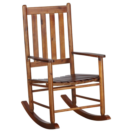 Annie Slat Back Wooden Rocking Chair Golden Brown | Coaster - 609457 - Home Elegance USA - 1