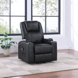 Sillón reclinable de masaje eléctrico tapizado Armstrong negro