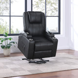 Sillón reclinable de masaje eléctrico tapizado Armstrong negro