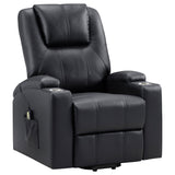Sillón reclinable de masaje eléctrico tapizado Armstrong negro