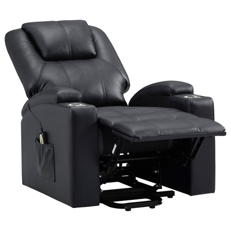 Armstrong Upholstered Power Lift Massage Recliner Black - sold by Home Elegance USA