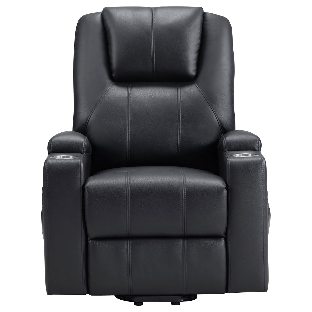 Sillón reclinable de masaje eléctrico tapizado Armstrong negro