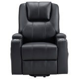 Sillón reclinable de masaje eléctrico tapizado Armstrong negro