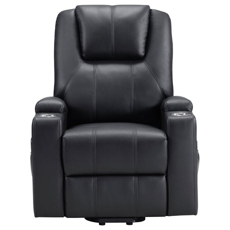 Armstrong Upholstered Power Lift Massage Recliner Black - sold by Home Elegance USA