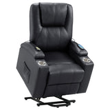 Sillón reclinable de masaje eléctrico tapizado Armstrong negro