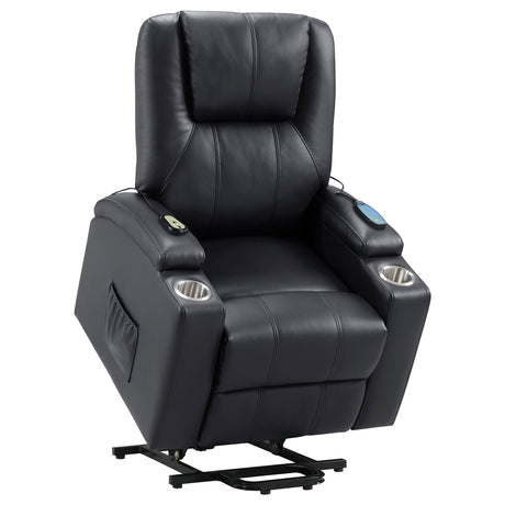 Armstrong Upholstered Power Lift Massage Recliner Black - sold by Home Elegance USA