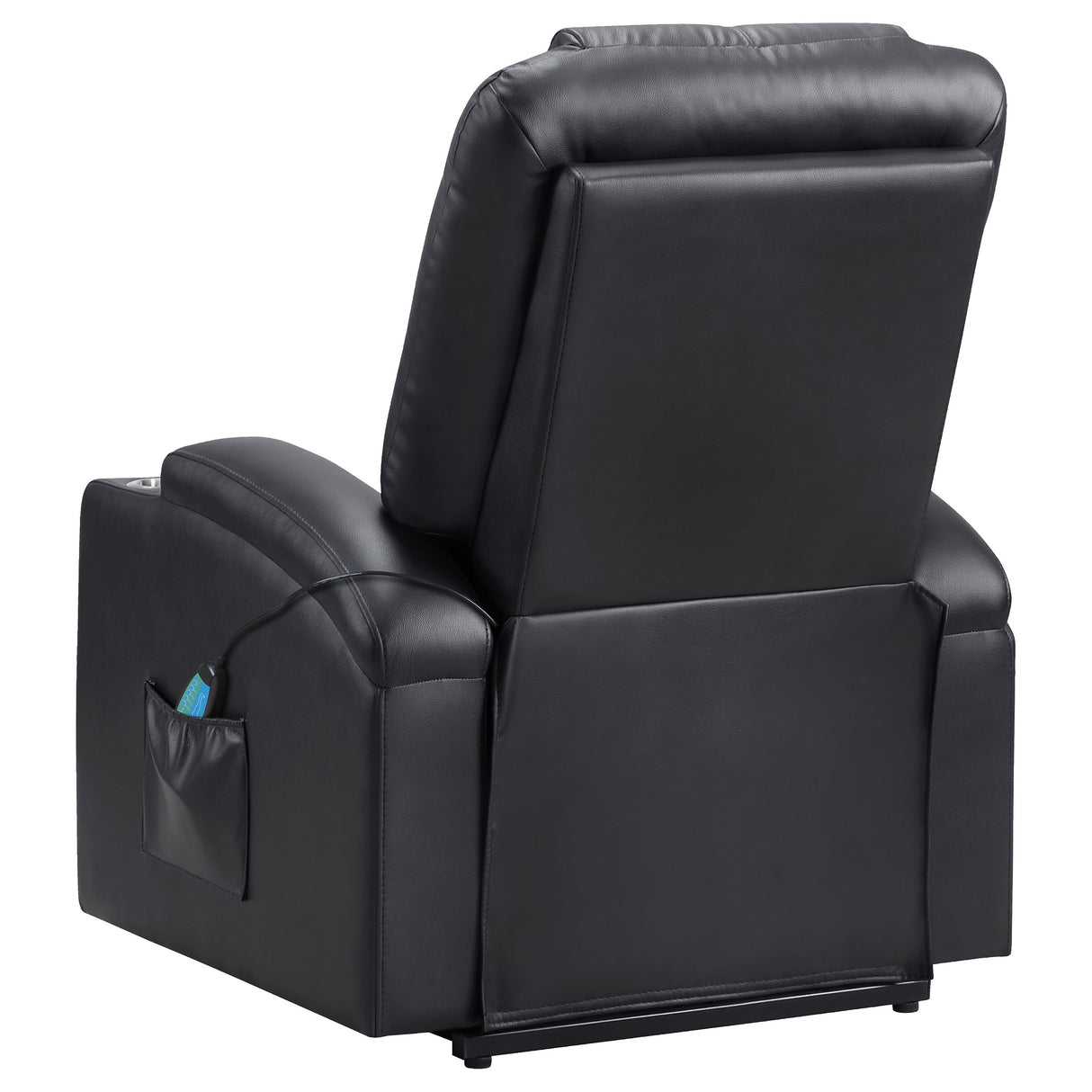 Sillón reclinable de masaje eléctrico tapizado Armstrong negro