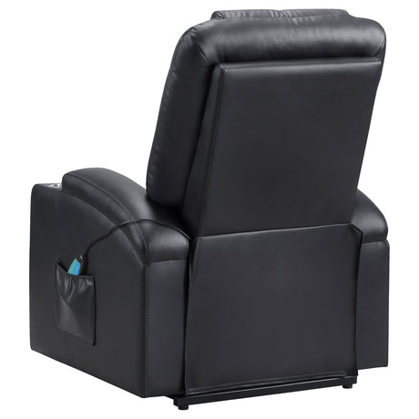 Armstrong Upholstered Power Lift Massage Recliner Black - sold by Home Elegance USA