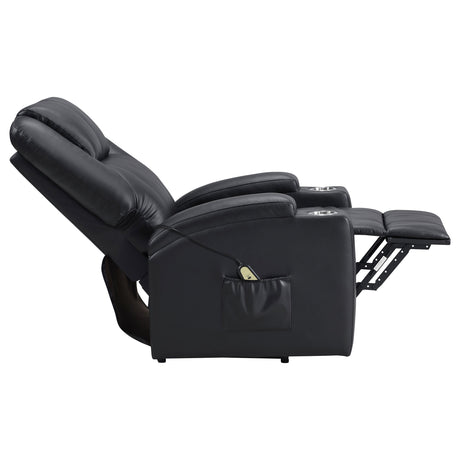 Armstrong Upholstered Power Lift Massage Recliner Black - sold by Home Elegance USA