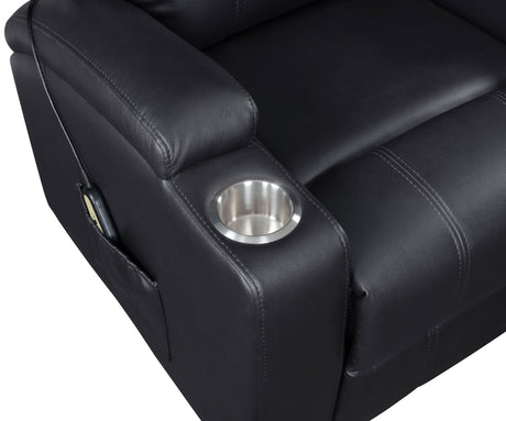 Armstrong Upholstered Power Lift Massage Recliner Black - sold by Home Elegance USA
