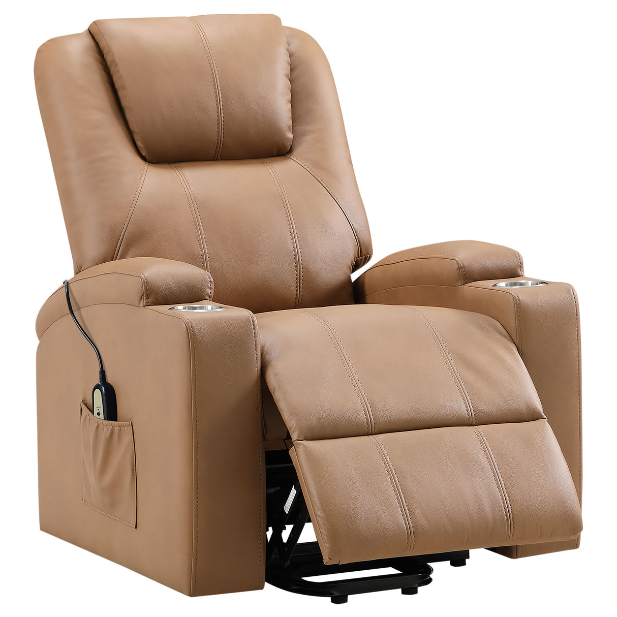 Armstrong Upholstered Power Lift Massage Recliner Camel - Coaster Furniture