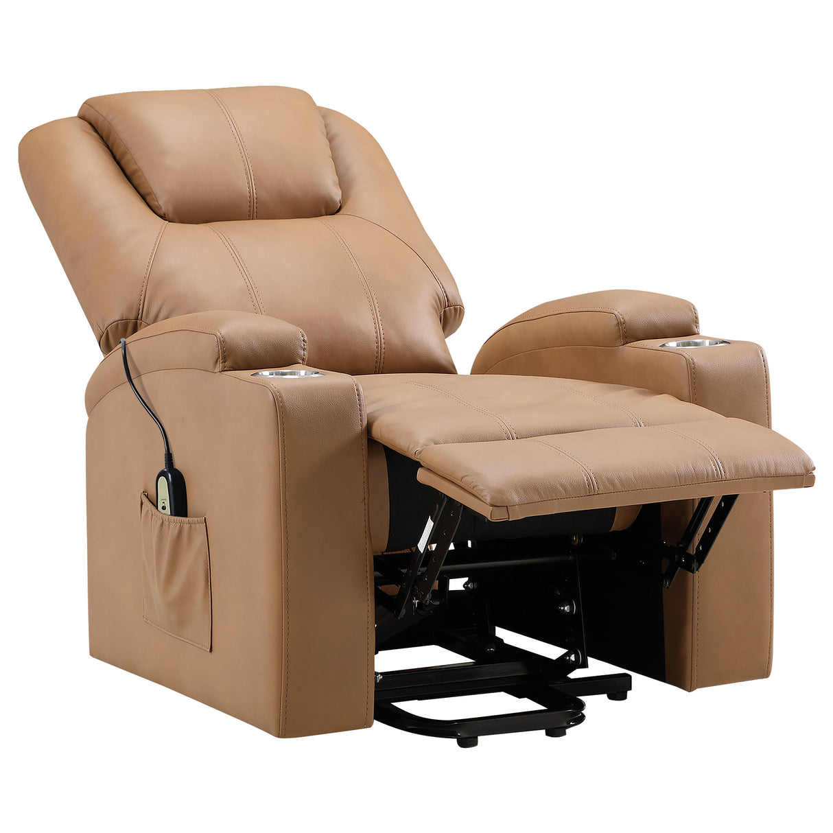 Armstrong Upholstered Power Lift Massage Recliner Camel - Coaster Furniture