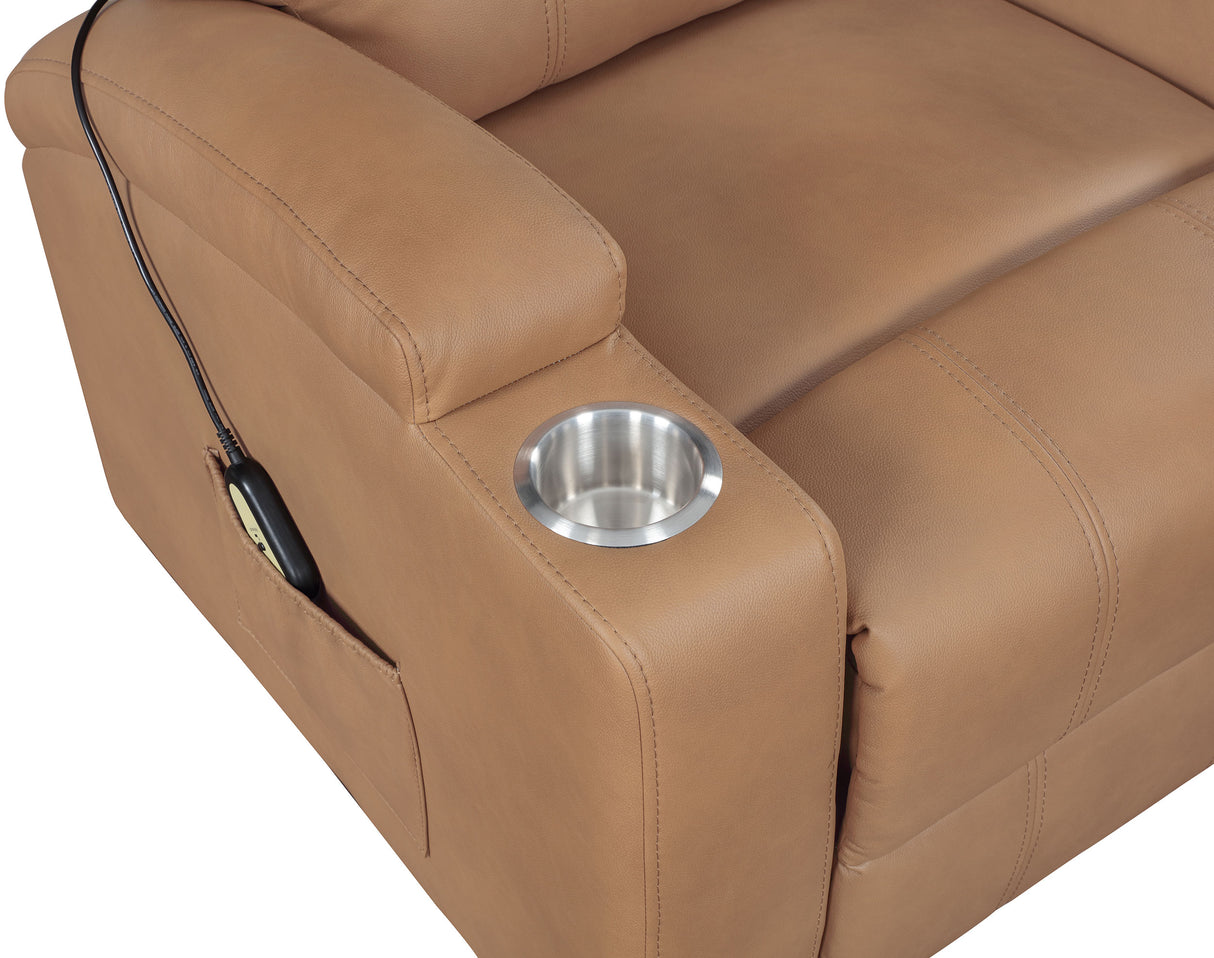 Armstrong Upholstered Power Lift Massage Recliner Camel - Coaster Furniture