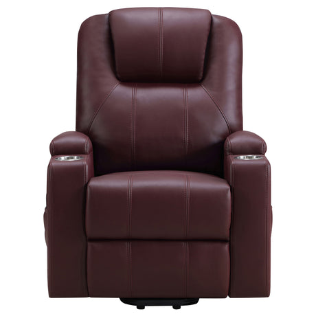 Armstrong Upholstered Power Lift Massage Recliner Wine Red - sold by Home Elegance USA