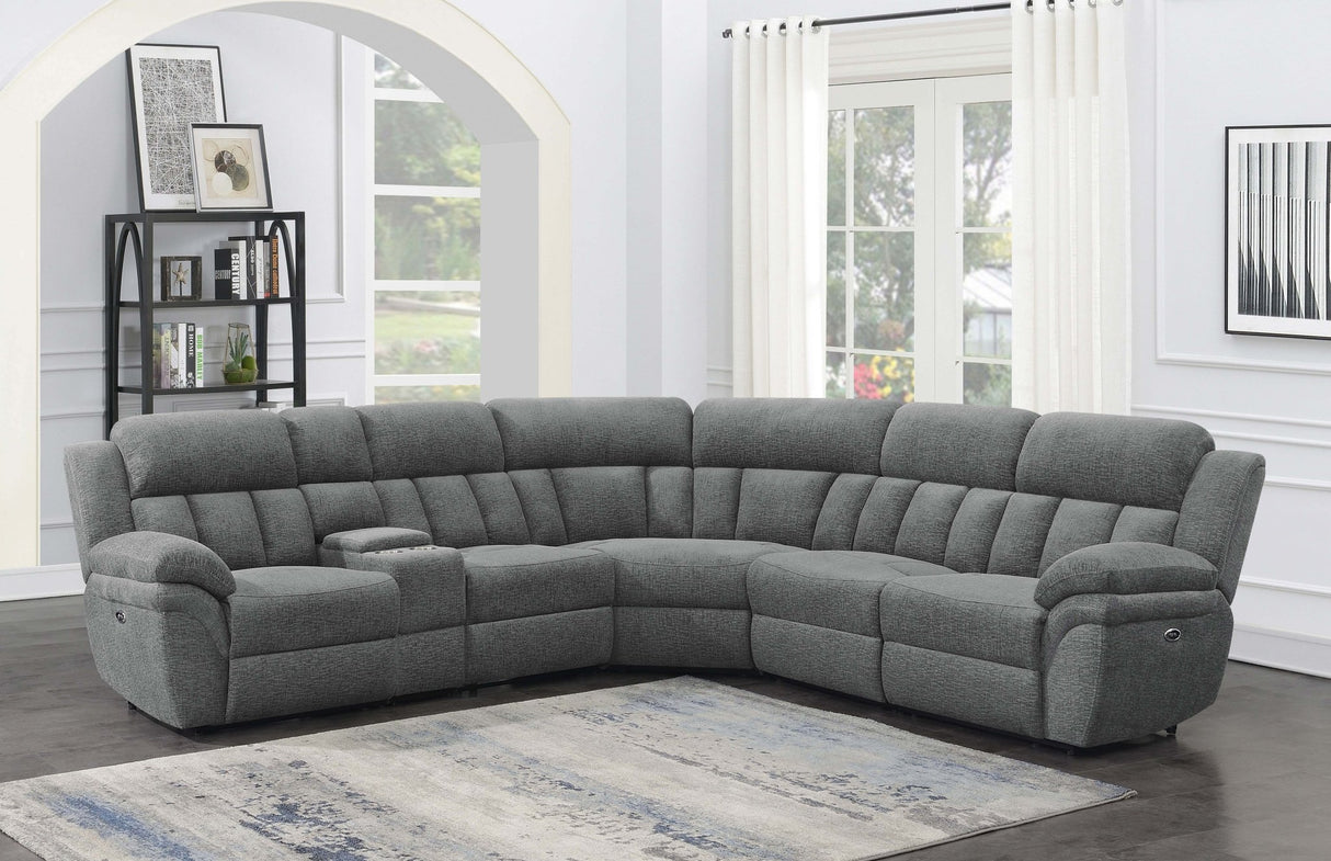 Bahrain 6 - piece Upholstered Power Sectional Charcoal | Coaster | Home Elegance USA