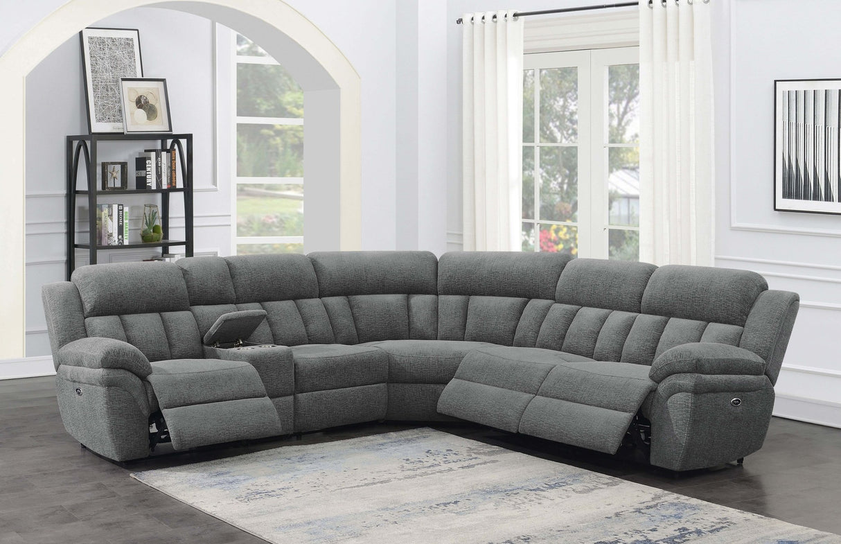 Bahrain 6 - piece Upholstered Power Sectional Charcoal | Coaster | Home Elegance USA