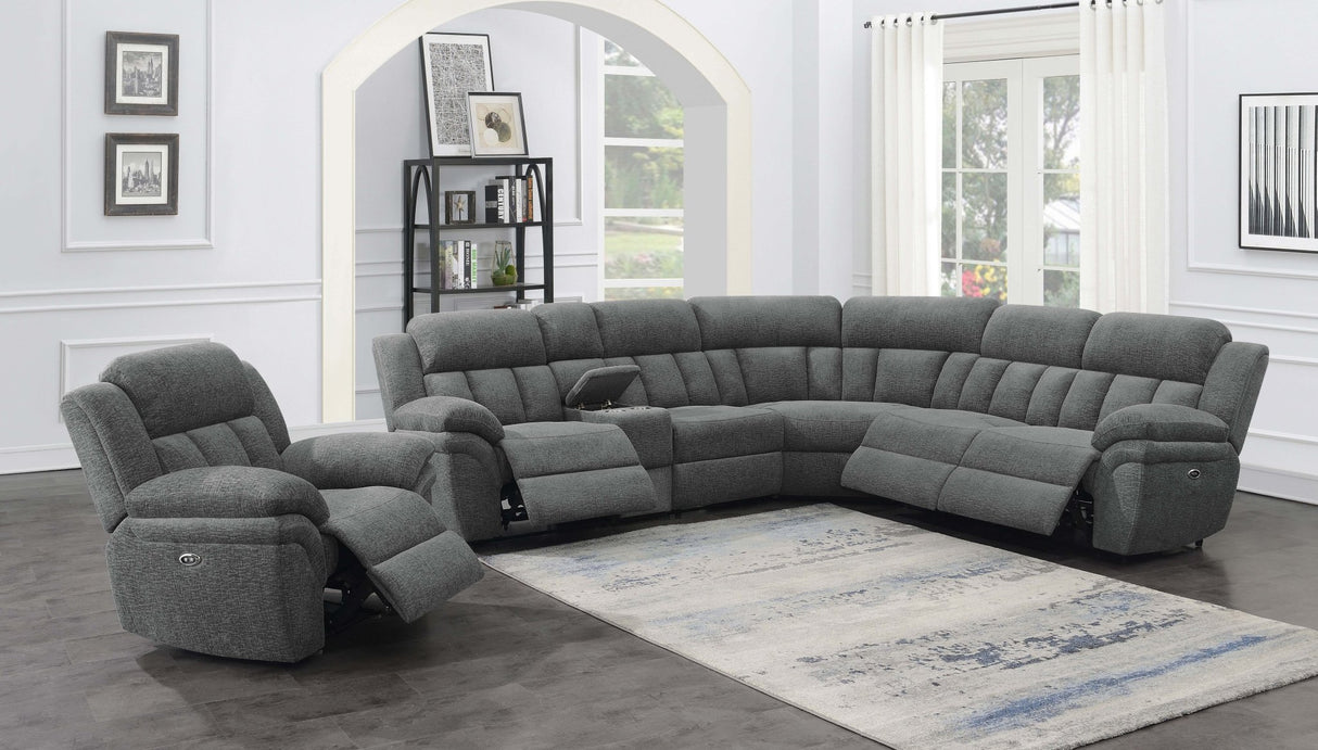 Bahrain 6 - piece Upholstered Power Sectional Charcoal | Coaster | Home Elegance USA