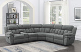 Bahrain 6 - piece Upholstered Motion Sectional Charcoal | Coaster | Home Elegance USA