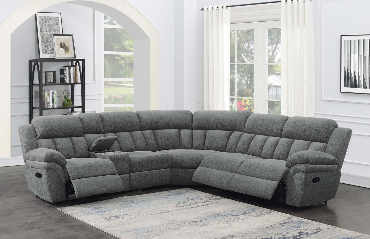 Bahrain 6 - piece Upholstered Motion Sectional Charcoal - 609540 - image - 13