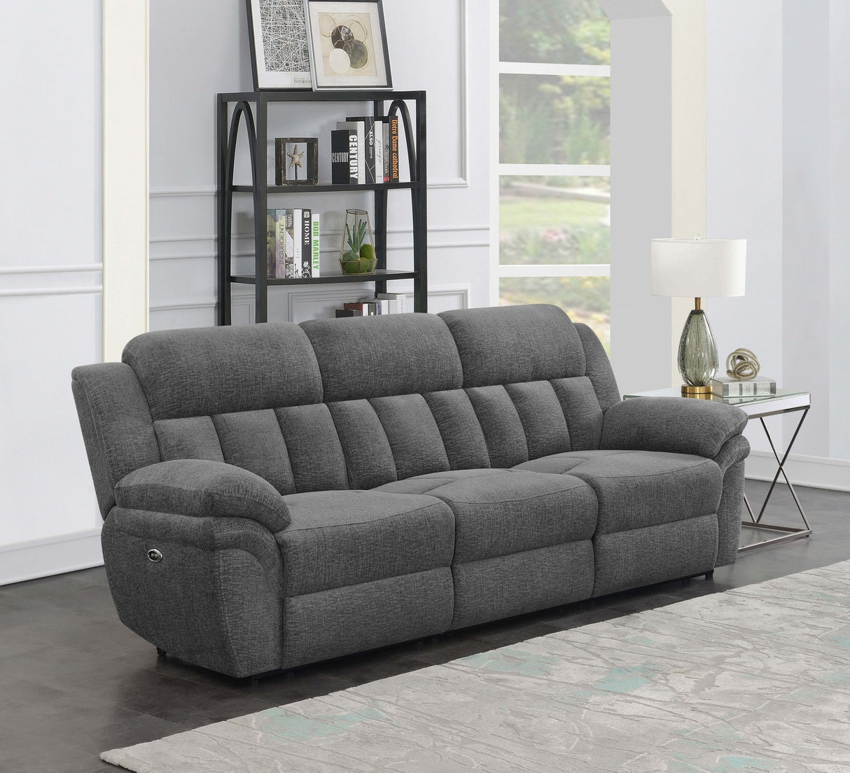 Bahrain Upholstered Power Sofa Charcoal | Coaster - 609541P - Home Elegance USA - 1