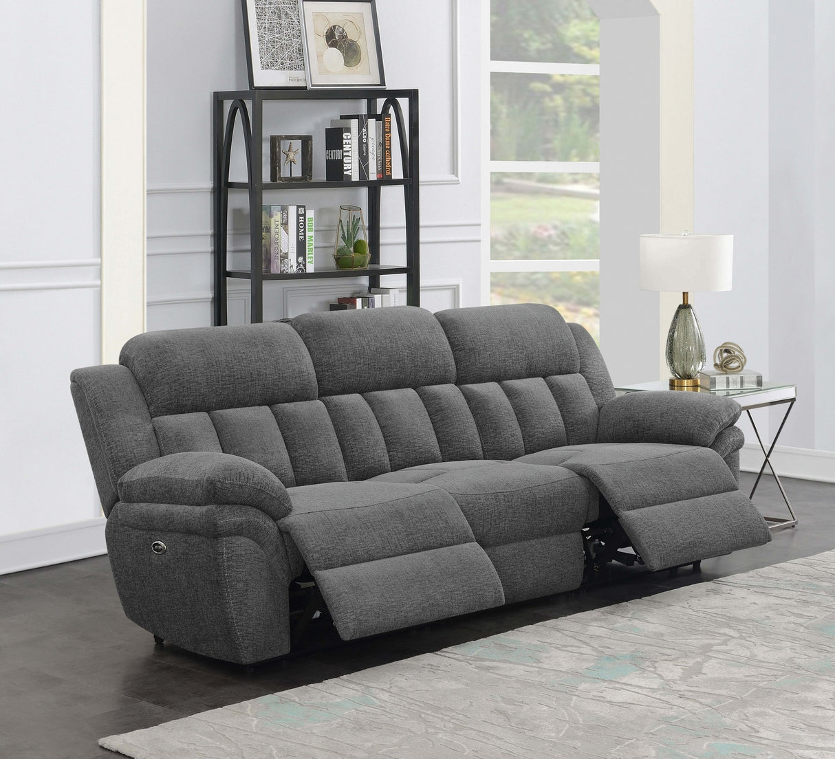 Bahrain Upholstered Power Sofa Charcoal | Coaster | Home Elegance USA