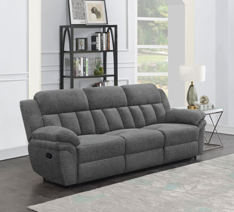 Bahrain Upholstered Motion Sofa Charcoal | Coaster | Home Elegance USA