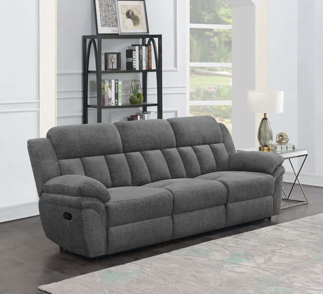 Bahrain Upholstered Motion Sofa Charcoal | Coaster - 609541 - Home Elegance USA - 1