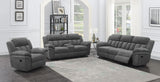 Bahrain Upholstered Motion Sofa Charcoal | Coaster | Home Elegance USA