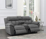 Bahrain Upholstered Power Loveseat with Console Charcoal | Coaster | Home Elegance USA