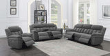 Bahrain Upholstered Power Loveseat with Console Charcoal | Coaster | Home Elegance USA