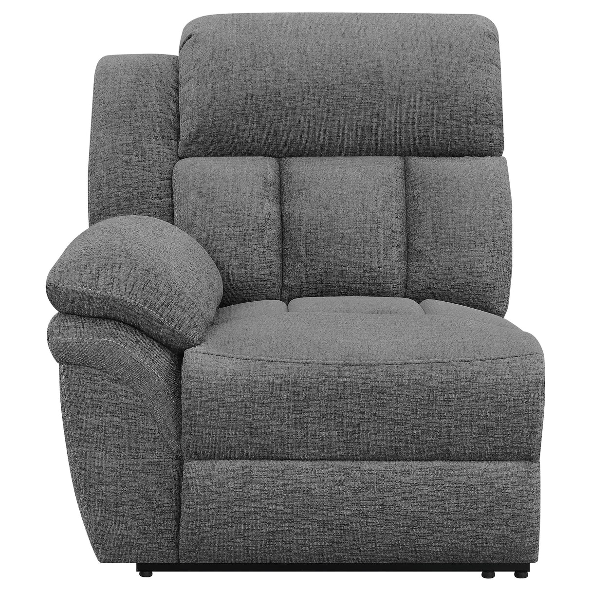Motion Loveseat - Bahrain Upholstered Motion Loveseat with Console Charcoal
