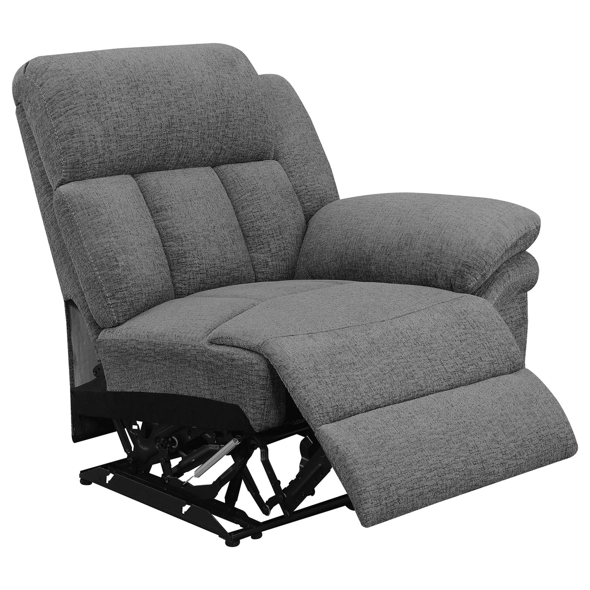 Motion Loveseat - Bahrain Upholstered Motion Loveseat with Console Charcoal