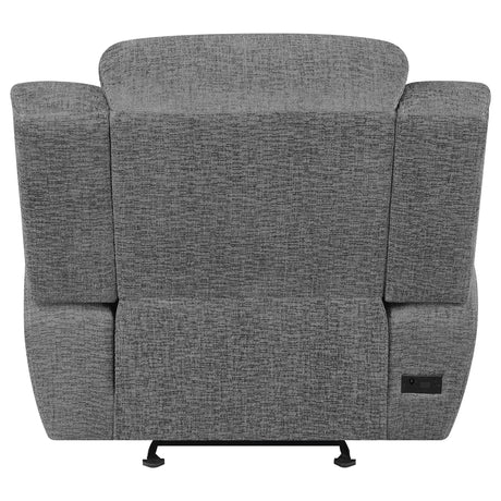 Power Glider Recliner - Bahrain Upholstered Power Glider Recliner Charcoal