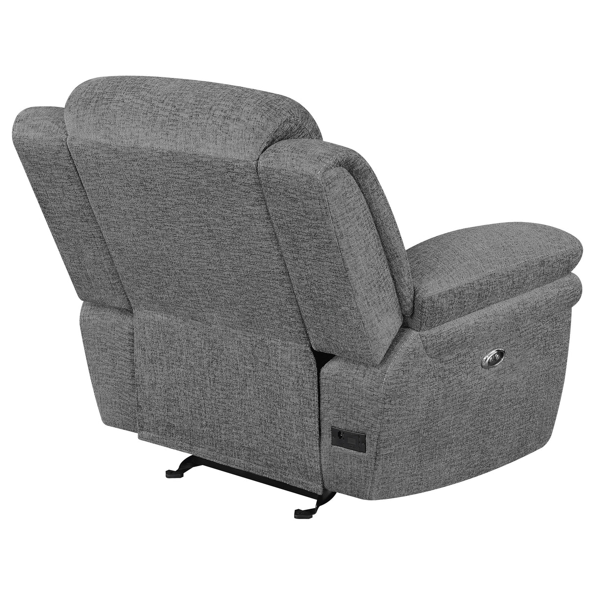 Power Glider Recliner - Bahrain Upholstered Power Glider Recliner Charcoal