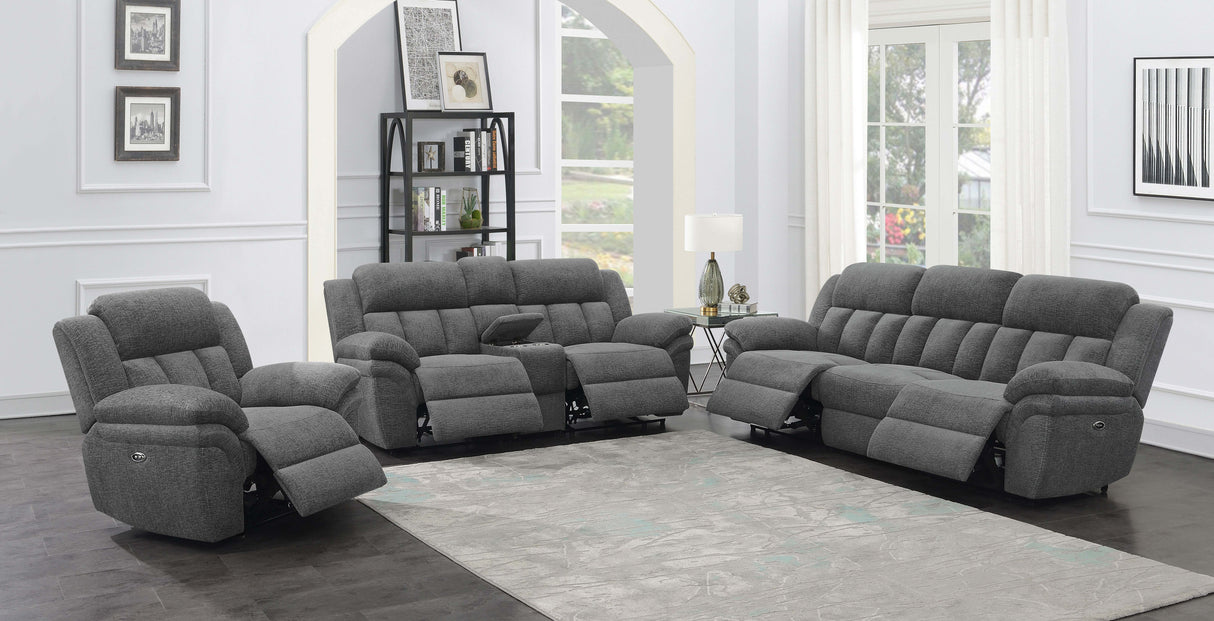 Power Glider Recliner - Bahrain Upholstered Power Glider Recliner Charcoal