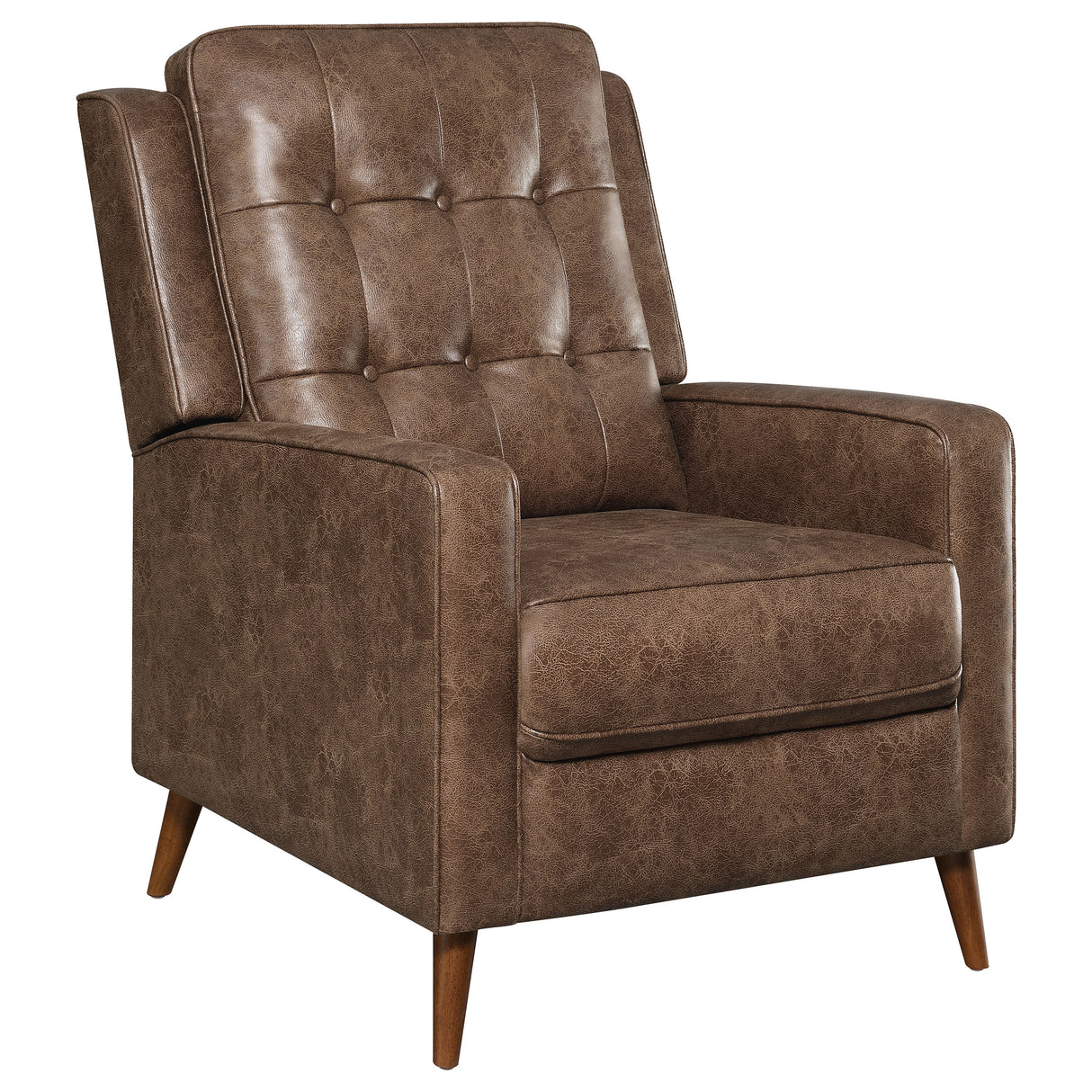 Push Back Recliner - Davidson Upholstered Tufted Push Back Recliner Brown