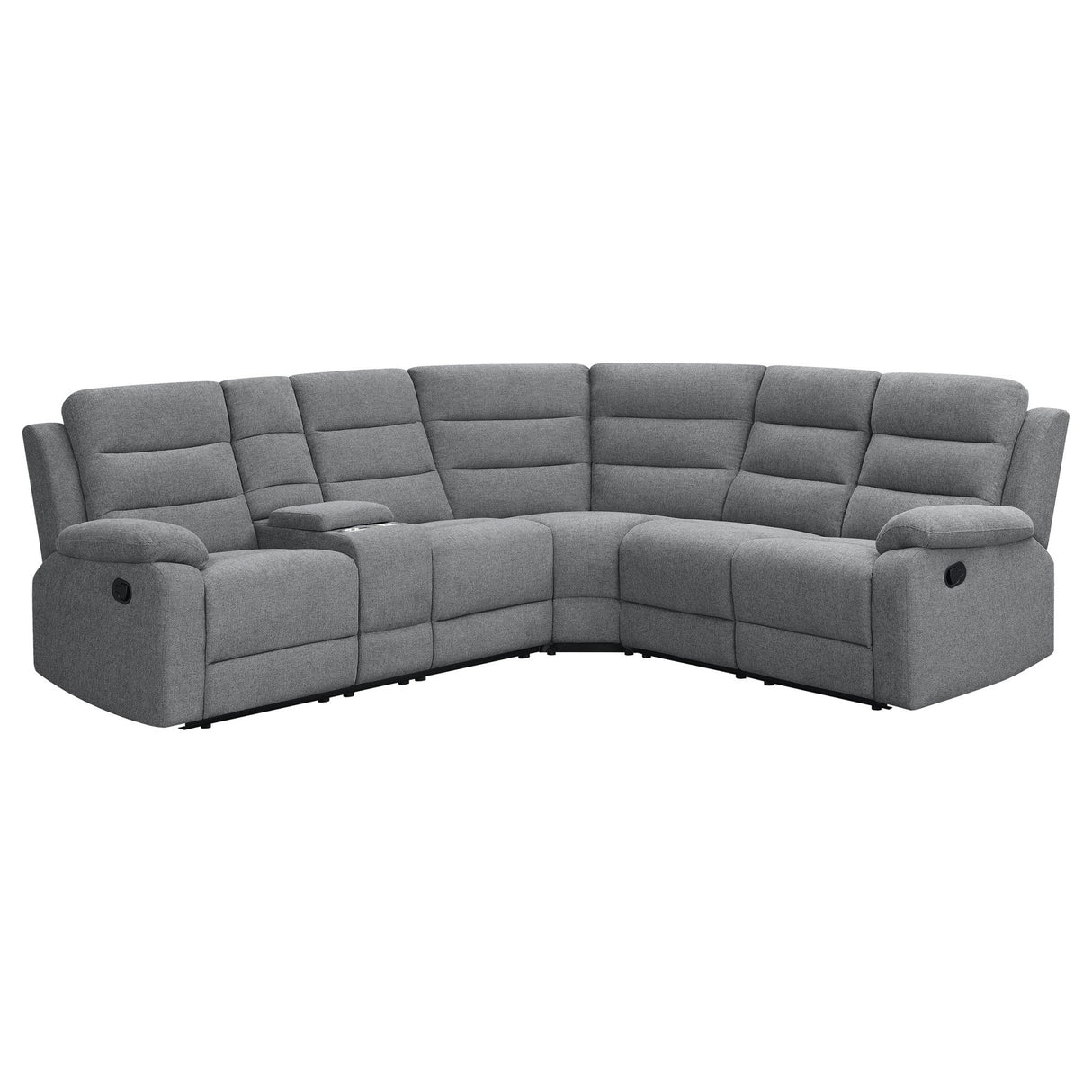 David 3 - piece Upholstered Motion Sectional with Pillow Arms Smoke - 609620 - image - 1