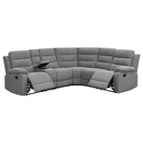 David 3 - piece Upholstered Motion Sectional with Pillow Arms Smoke - 609620 - image - 4