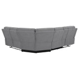 David 3 - piece Upholstered Motion Sectional with Pillow Arms Smoke | Coaster | Home Elegance USA