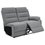 David 3 - piece Upholstered Motion Sectional with Pillow Arms Smoke | Coaster | Home Elegance USA