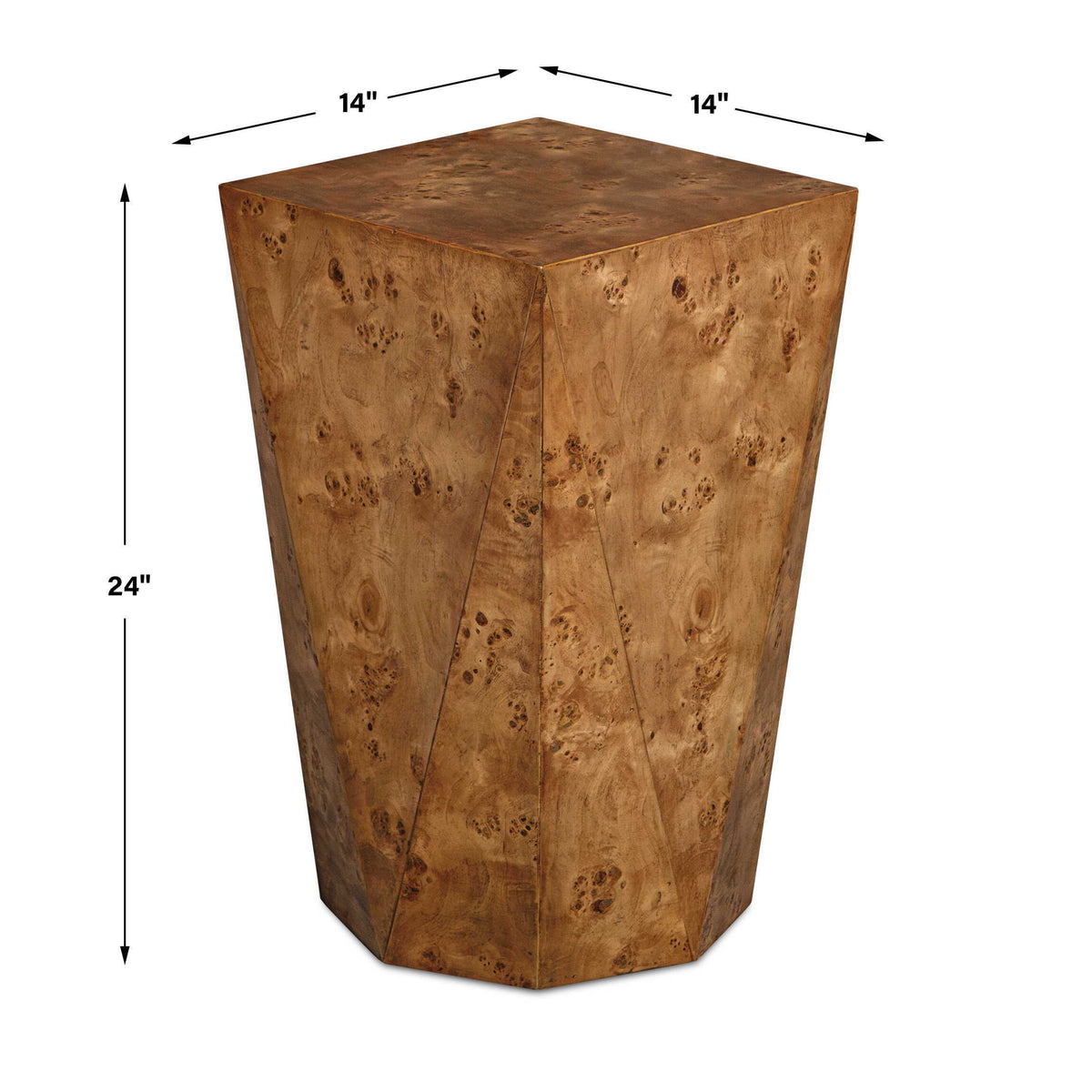 Hughes Geometric Accent Table - Dark Brown by Uttermost - View 6