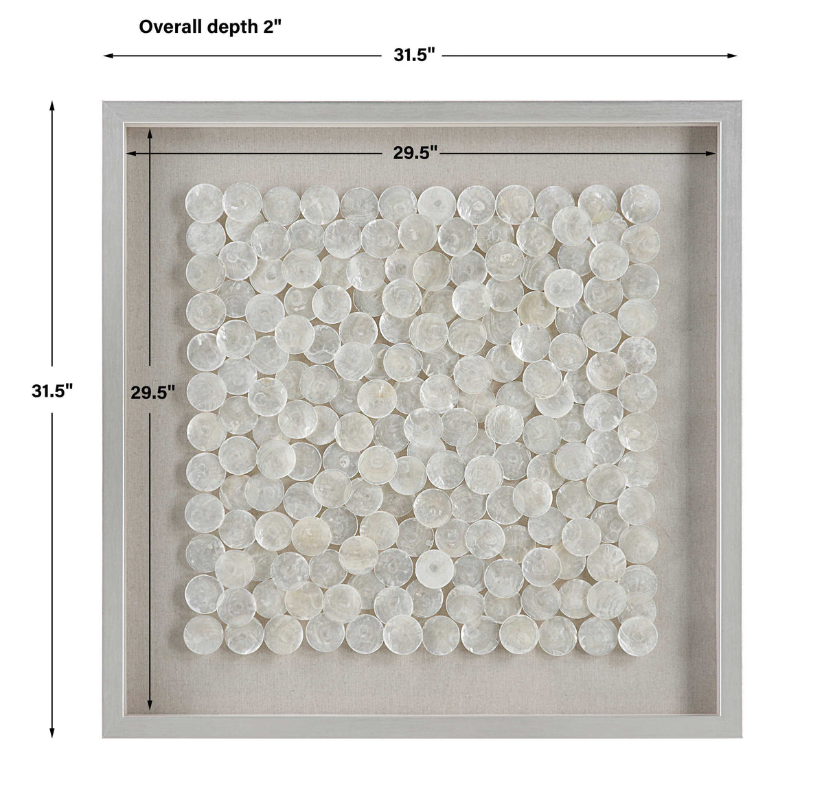 Roxas Capiz Shell Shadow Box - Silver by Uttermost - View 4