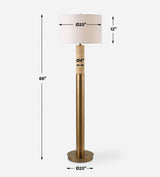 Knox Travertine Floor Lamp - Gold by Uttermost - View 8