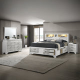 Soul Modern Style Queen 4PC Bedroom Set Made with wood in White(CA Inventory)