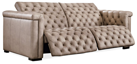 Savion 2 Over 2 Sofa With Power Recline & Power Headrest Giovanni Taupe - Beige by Hooker Furniture - View 4