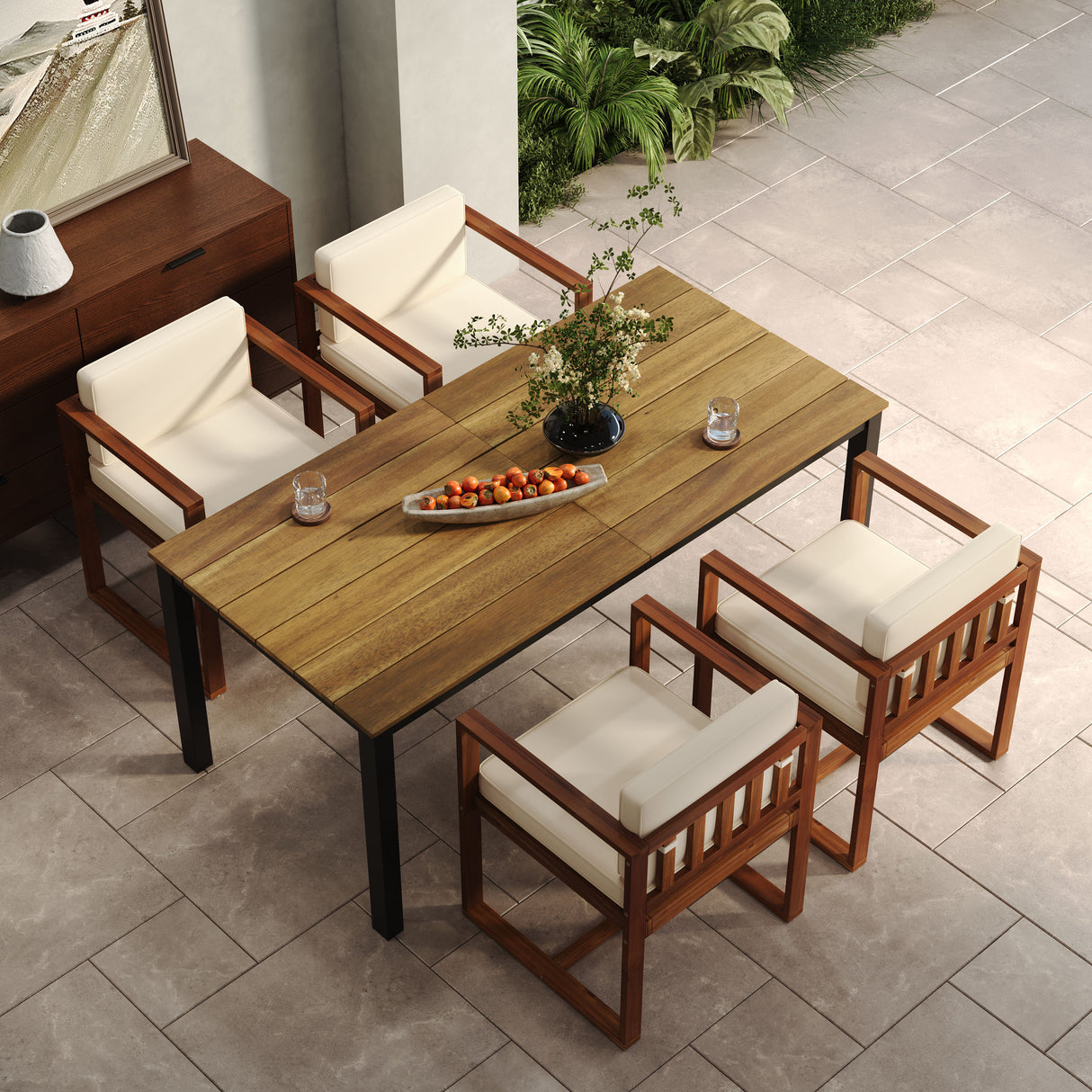 Patio Dining Table and Chairs Set of 5