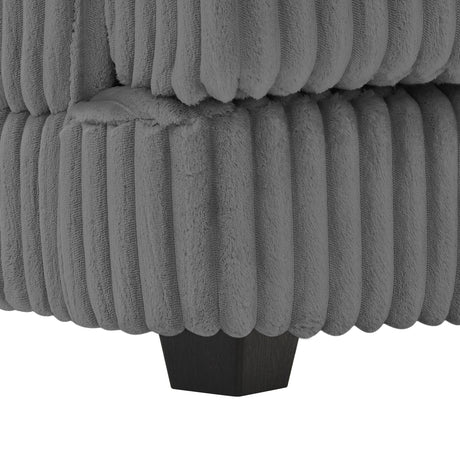 Modern Oversized U-shaped Sectional Sofa with Chaise Lounge in Dark Gray Corduroy, 129' - sold by Home Elegance USA