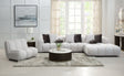 Manilla Ivory White Linen 2 Pcs Sectional Sofa w/Chaise w/ 1 Armless Chair